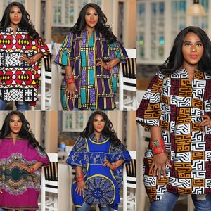 African Clothing For Women Plus Size | Ankara Top | Loose African Tops | Oversized Kimono | Tunic Tops for women | Pocho | Kaftan for women