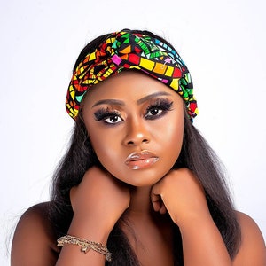 African Twist Headband for Women, Elastic band, African Head Tie,  headwrap style, Ankara print women&#39;s headband, African Gift For Her
