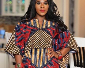 Kaftan Dress | African Print Kaftan Top ONE SIZE | African Clothing For Women Plus Size Caftan | Kaftan Maxi Dress | Kimono | Kaftan | Tunic