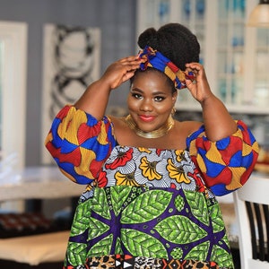 African Dresses for Women Plus Size | Ankara Patchwork Off shoulder Maxi Dress  | Loose Fit Long African Dress | Boho Maxi Dress