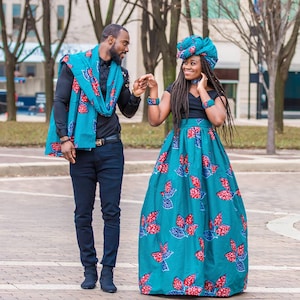 3 Piece Ankara Couple Outfit, Couple Matching Outfit, African Couple Dress, Ankara Prom Outfit, African Clothing For Couple, His And Hers