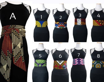 Cinturón con estampado africano para mujer / Cinturón Ankara para transformar cualquier atuendo / Cinturón africano para vestir en tallas grandes / Cinturón Obi para mujer