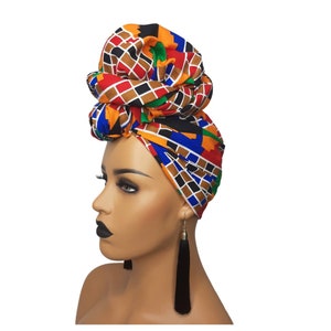 African Head Wraps For Women | Kente Headwrap | Ankara headpiece | African Gift For Her