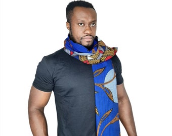 African Clothing For Men Scarf | Reversible | Ankara Gift For Him | African Gifts For Men on Fathers Day | Men's African Scarf | Men Scarves