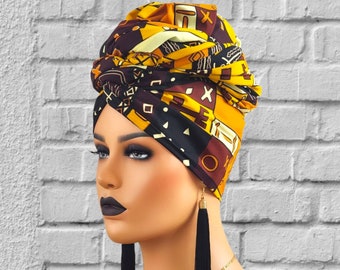 African Head Wraps For Women | Mudcloth Headwrap | Ankara headpiece | African Gift For Women | African Head Wrap | Traditional Turban