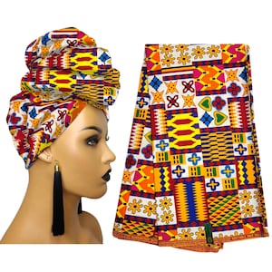 African Head Wraps For Women | Kente Head Wrap | Multicolor African Print Headwrap | Ankara headpiece | African Gift For Her | Head Scarf