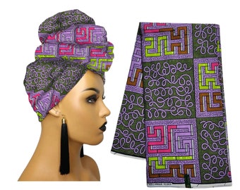 African Head Wraps For Women | Purple Head Wrap | Ankara headpiece | Head Scarf | African Gift For Her