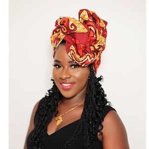 Pañuelos africanos para la cabeza para mujeres negras / Pañuelo de Ankara / Tocado tradicional / Regalo con estampado africano para ella