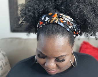 African Print headband | Ankara Headbands for women | Twist | Headwrap |  Gift For Her | Hair Accessory | Black Headband | Head Tie Band