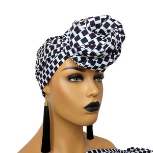 African Head Wraps For Women White