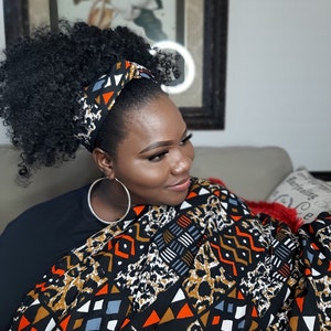 African headband and Headwrap Scarf Set for women | Kente headband and Head wrap | 2 Piece Set