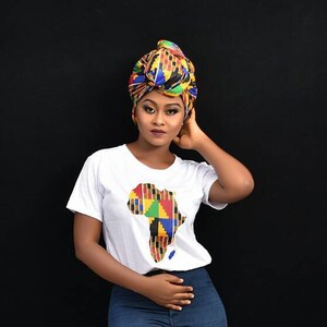 African Map T-Shirt, Black History Month, Black Panther Shirt, Melanin Tee Shirts For Women, Kente Tshirt, Marvel Mens Womens Unisex Tshirt