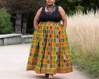 African Maxi Skirt For Women Kente Ankara Maxi Skirt African Clothing For Women Kitenge Black History Month Plus Size African Dress