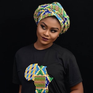 African Map T-Shirt | African Clothing for Women | Kente Top | Ankara Shirt | African Gift for Her