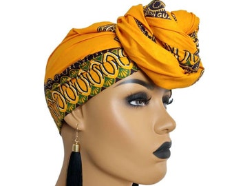 African Head Wraps For Women, Gold Head Wrap