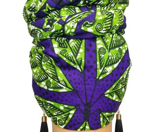 African Head Wraps For Women Purple and Green