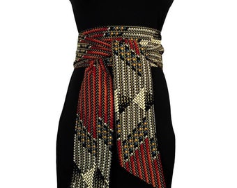 Cinturón con estampado africano para mujer / Cinturón Ankara para transformar cualquier atuendo / Cinturón africano para vestir en tallas grandes / Cinturón Obi para mujer