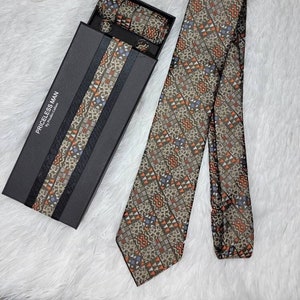 African Print Men&#39;s Necktie and Pocket Square with Woven Cufflink Set,  Mudcloth Neckties Set, Neck Tie, African gifts for Men, Groomsmen