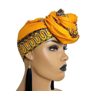African Head Wraps For Women, Gold Head Wrap
