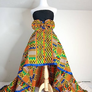 Kente High Low Skirt, African Clothing For Women, Ankara Skirt,  African Prom Dress, Kitenge, Asymmetrical