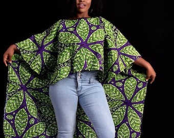 Polyester /& Cotton Poncho African Print Coat Ankara Print Cape African Print Poncho and Hat Women Poncho