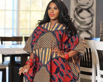 African Kaftan Top | African Clothing For Women Plus Size | Plus Size African Top | Oversized Kimono Tunic | Ankara Kimono | Kaftan | Tunic