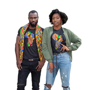Africa Map Couple Tshirt African Clothing for Couple King - Etsy