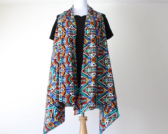 African Kimono Jacket For Women, Ethnic Kimono, African Poncho, African Cardigan, Plus Size Ankara Jacket For Women, Ethnic African Clothing