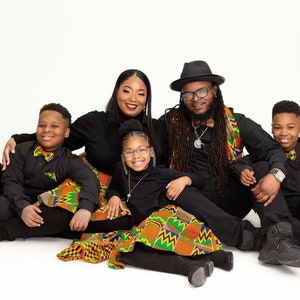 African Family Matching Outfit For Photoshoot, Ankara Custom Family Clothing, African Christmas Family Matching Clothes | Ankara Couple