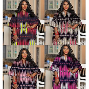 African Clothing For Women Plus Size Kaftan | Maxi Kaftan Available in Multiple Designs | ONE SIZE Caftan Tunic | Ankara Kimono Tops for her
