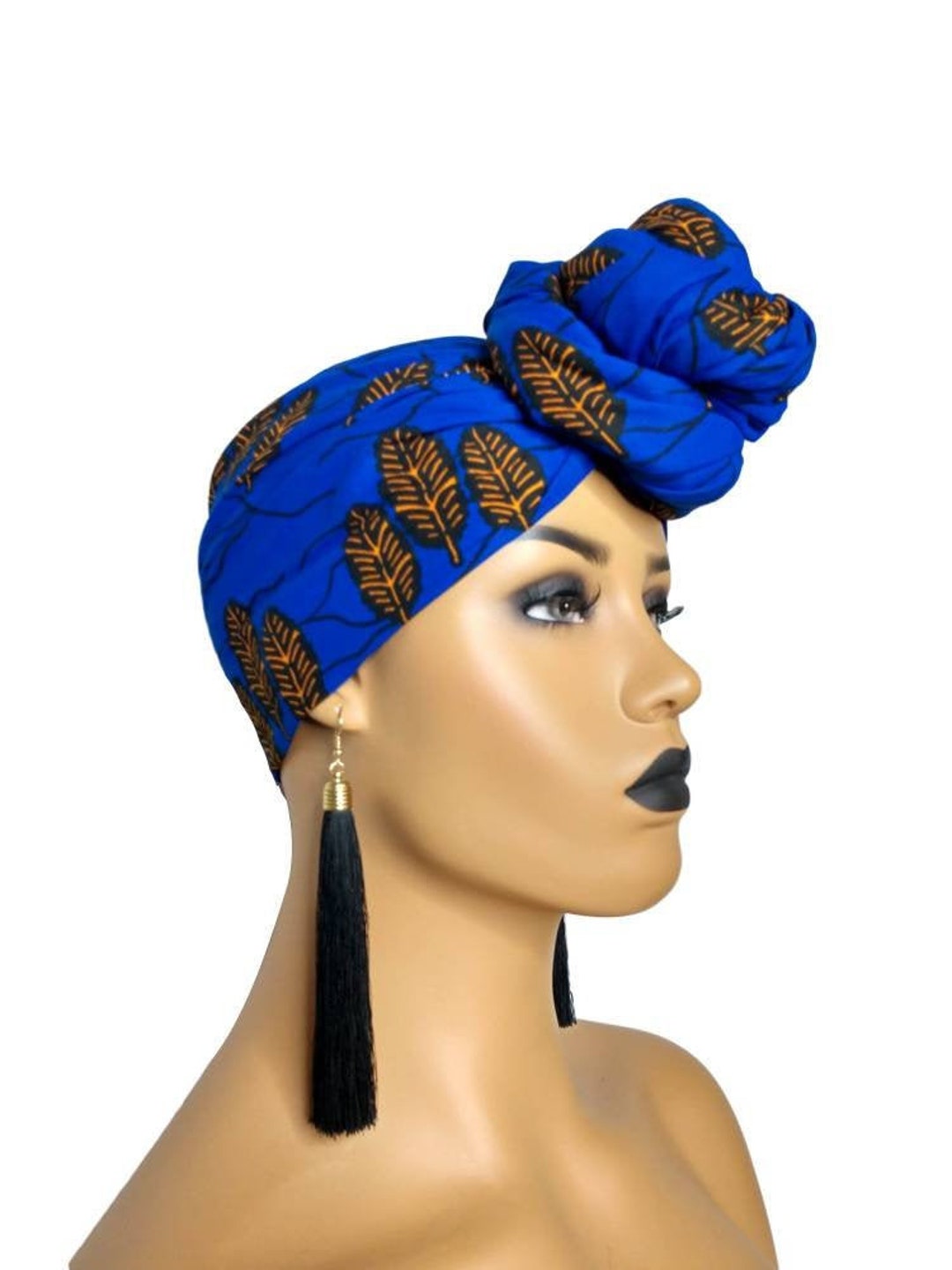 African Head Wraps for Women Royal Blue Ankara Headwrap - Etsy