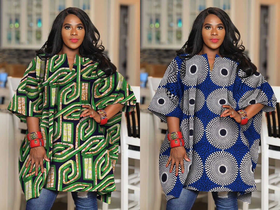 Vintage African Print Maxi Kaftan Free Size