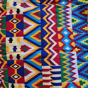 Kente African Print Fabric 6 yards | Kente Fabric per yard | African Print Fabric | Ankara Fabric | Ghana Kente  100 Percent Cotton