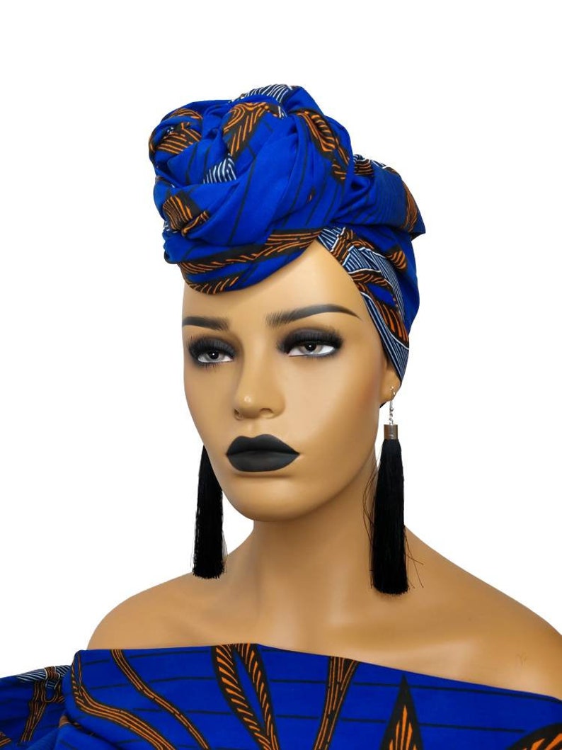 African Head Wraps for Women Ankara Head Wrap Blue African - Etsy