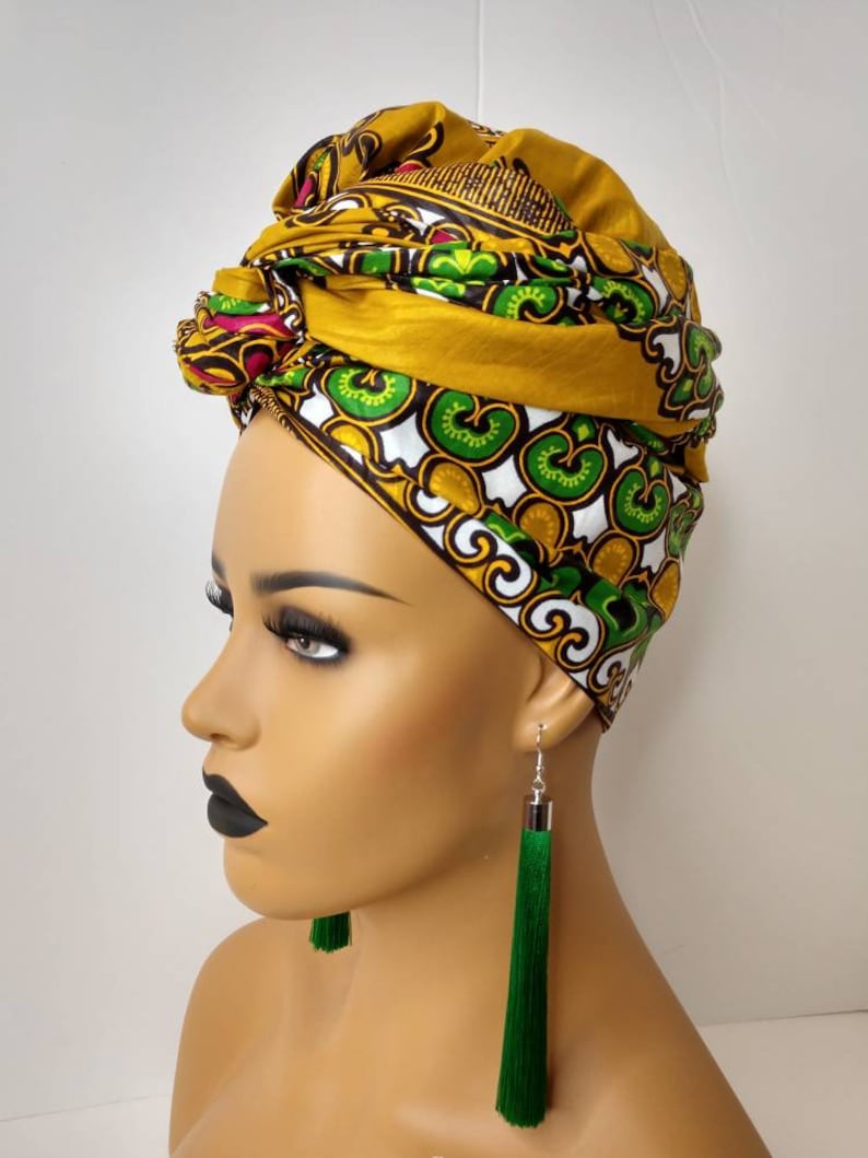 African Head Wraps for Women Green Ankara Clothing Headwraps Etsy