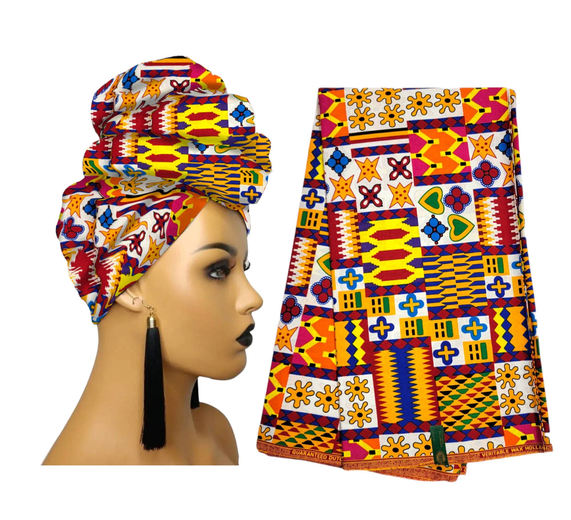 African Print Head Wrap  Ankara Head Wrap  Christmas Gift  Wax Print  Kente  Head Scarf