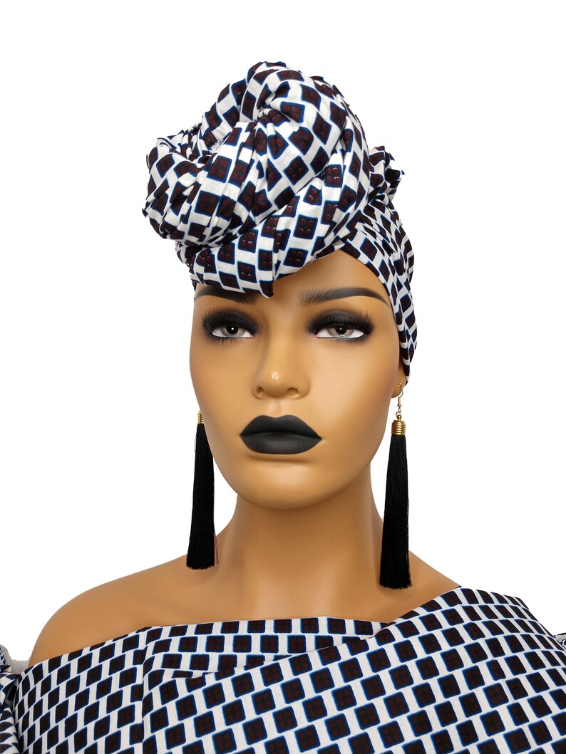 African Head Wraps for Women White Ankara Head Scarf Afro Etsy