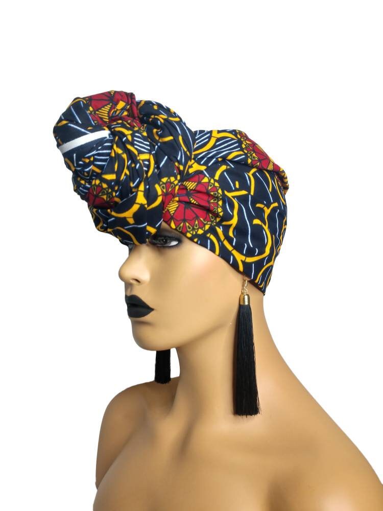 African Head Wraps for Women Ankara Headwrap Red Gray | Etsy