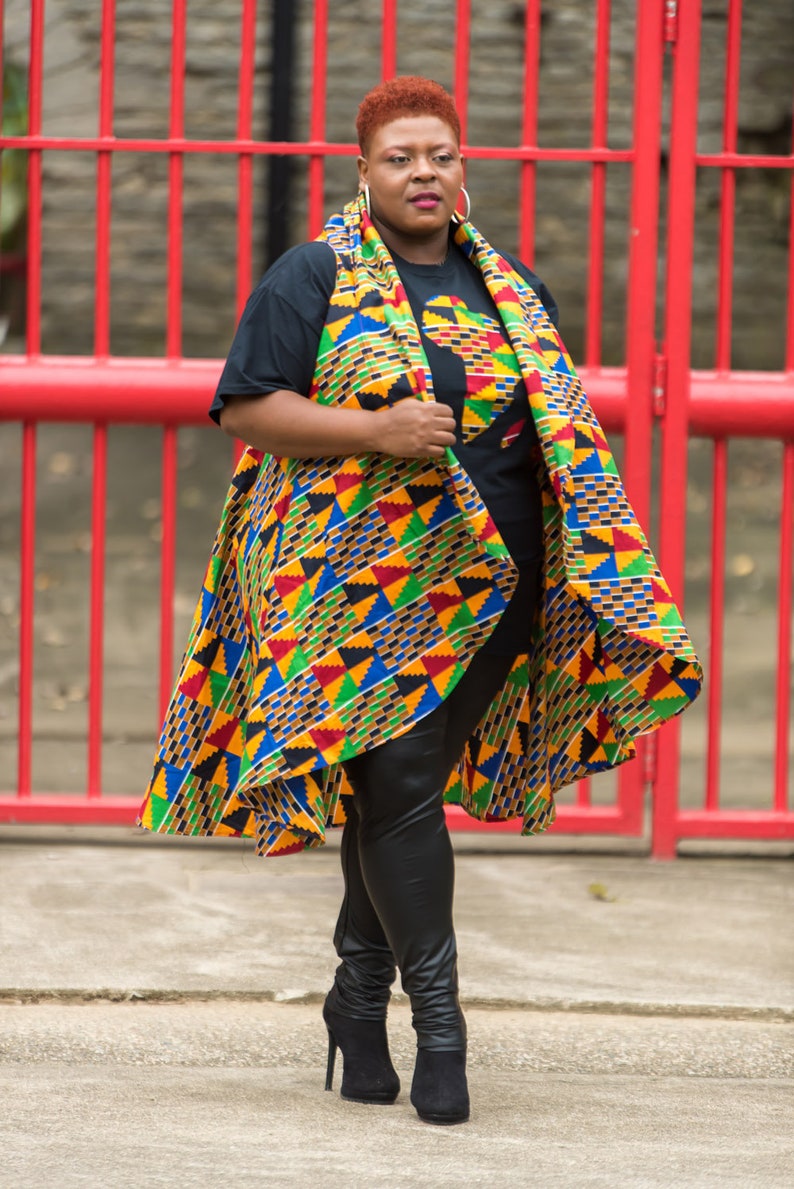 African Clothing For Women Plus Size Top, Ankara Kimono, Black History Month, Wakanda Forever, Kente Dress, Melanin, image 3