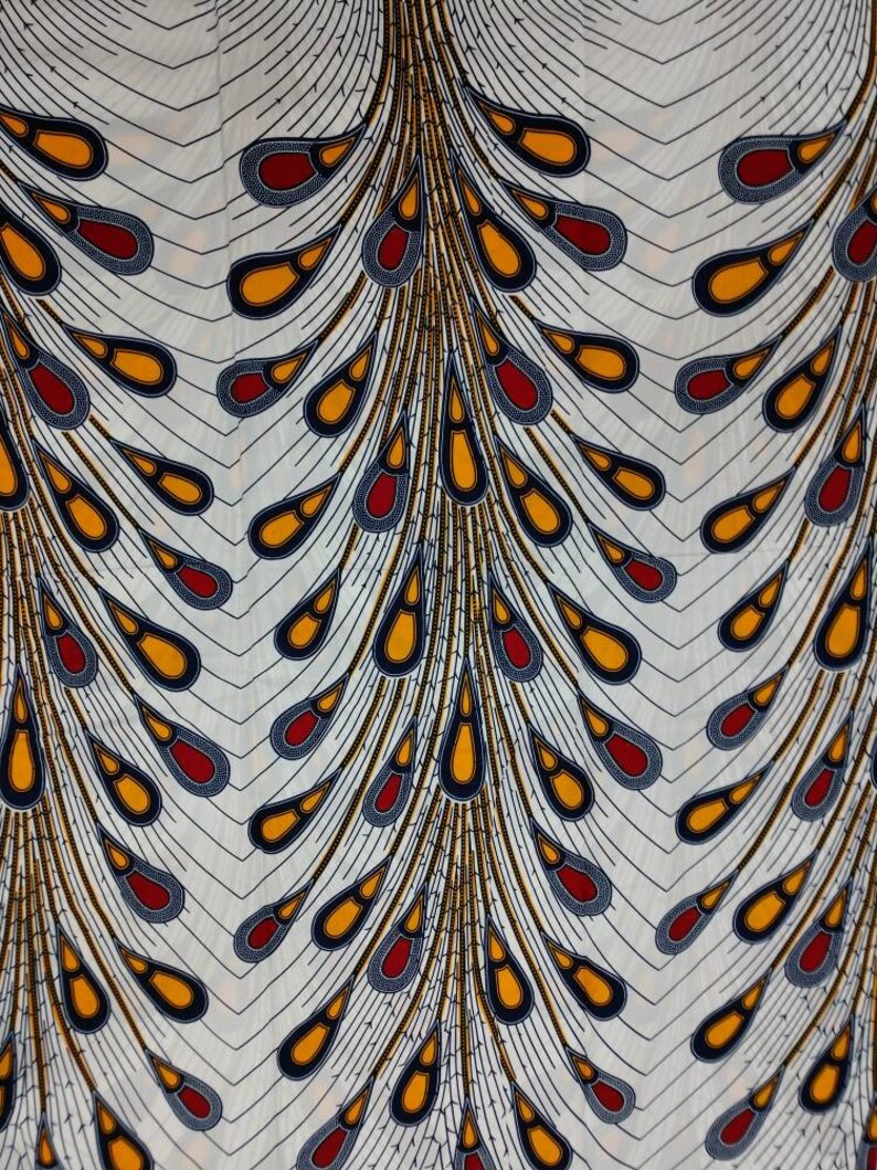 Authentic African Fabric White Ankara Fabric Yellow Ankara Fabric African Print Fabric Dashiki Red Ankara Fabric Teardrop African Fabric