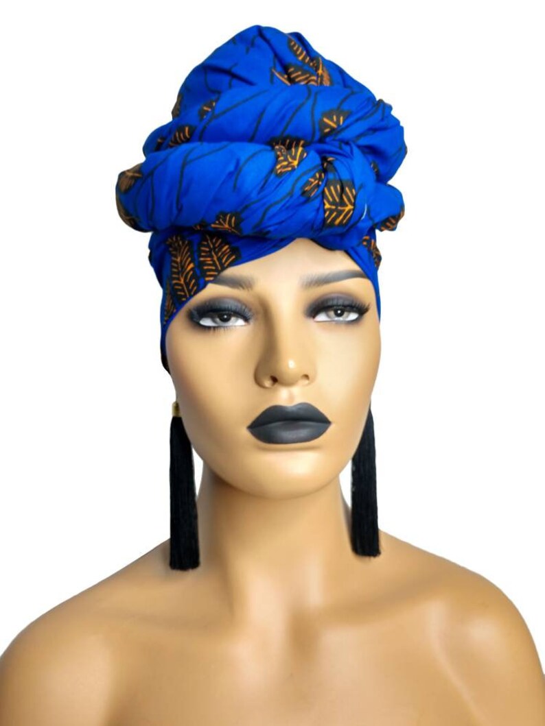 African Head Wraps for Women Royal Blue Ankara Headwrap - Etsy