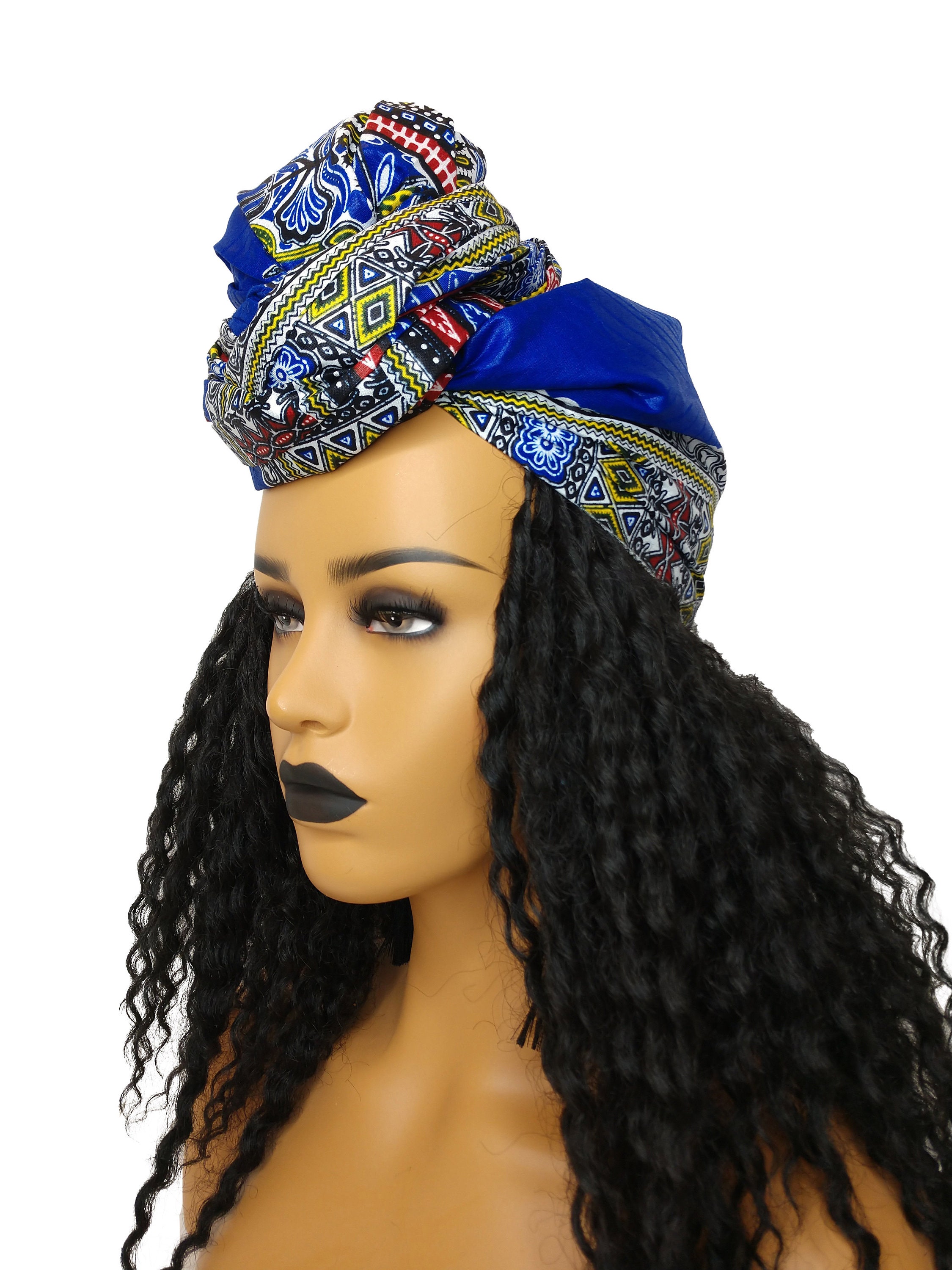 African Head Wraps for Women Royal Blue Dashiki Headwrap - Etsy