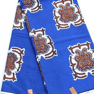 Ankara Fabric Royal Blue, African Print Fabric Blue, Blue and White African Clothing For Women, Blue Kitenge Fabric, Blue Dashiki Fabric