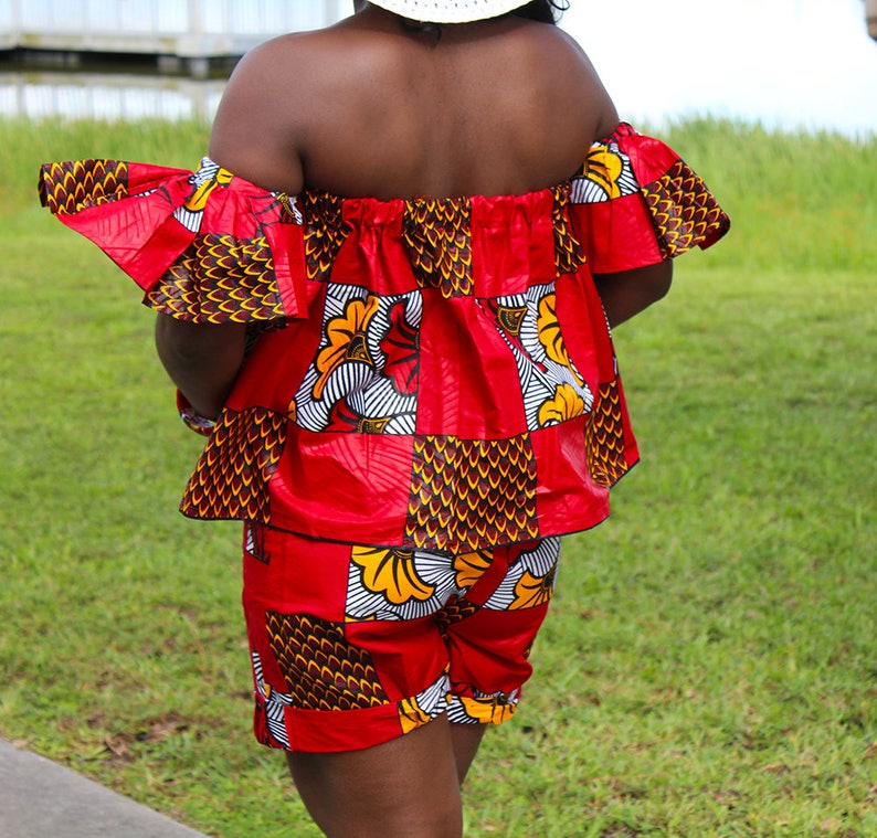 Ankara Off Shoulder Top Blue Geometric Off The Shoulder Top African Print Off Shoulder Top Plus Size Off Shoulder Top Off The Shoulder Dress