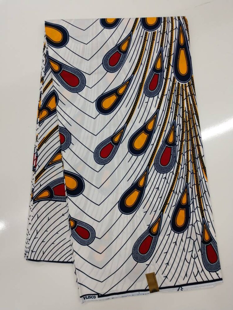Authentic African Fabric White Ankara Fabric Yellow Ankara Fabric African Print Fabric Dashiki Red Ankara Fabric Teardrop African Fabric