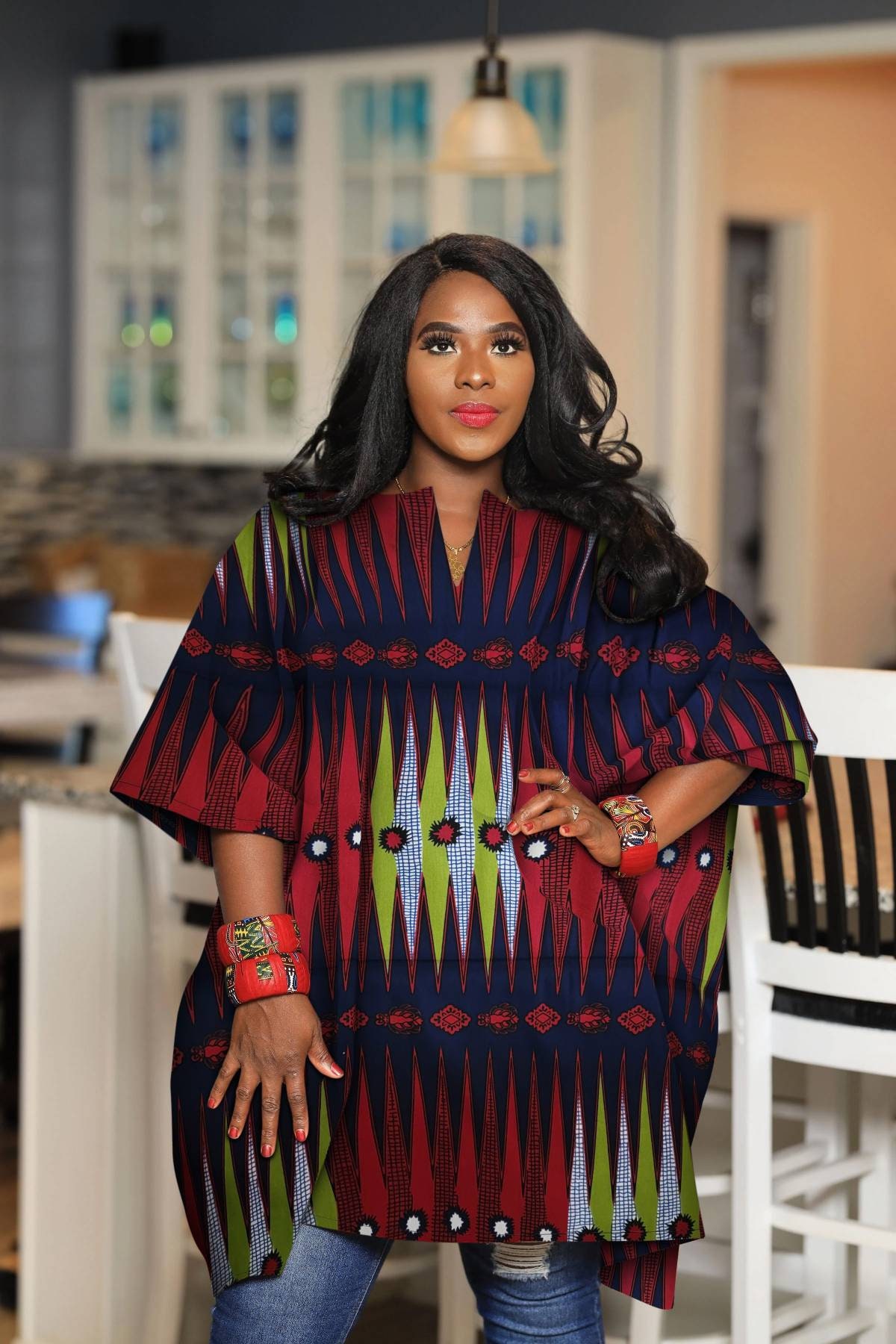 African Kaftan Top African Clothing for Women Plus Size Oversized Kimono Tunic Burgundy Red Ankara Kimono Kaftan Tunic Etsy
