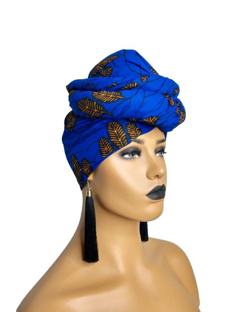 African Head Wraps for Women Blue | Etsy