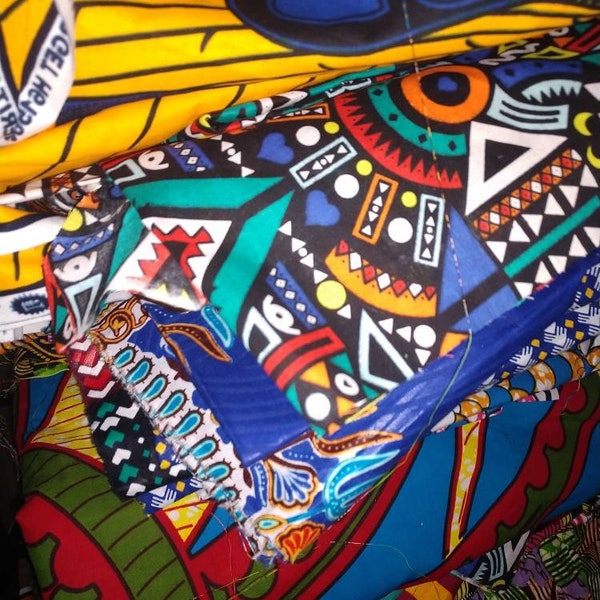 Kwanzaa Ankara-rester, afrikanska tygrester, Ankara-rester, blandade afrikanska tygbitar, Ankara-bitar, Kitenge, afrikanska tygrester