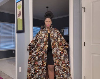 小物 MASU/FUR PRINT GOWN COAT MASU FUR PRINT GOWN COAT, Excellent Condition