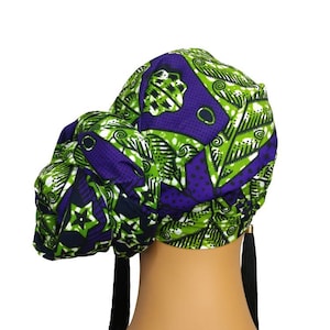 African Head Wraps For Women Purple and Green Ankara Headwraps